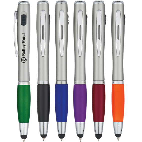 Customized Trio Stylus Pen with LED Light