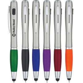 Customized Trio Stylus Pen with LED Light