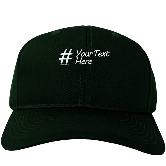 Personalized Hashtag Adult Dark Baseball Cap Hat